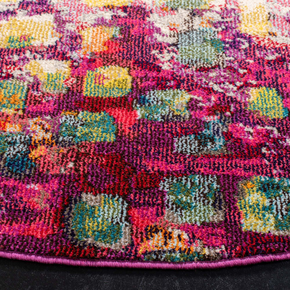 Tapis contemporain en polypropylène rose/or, 122 cm — vue 4