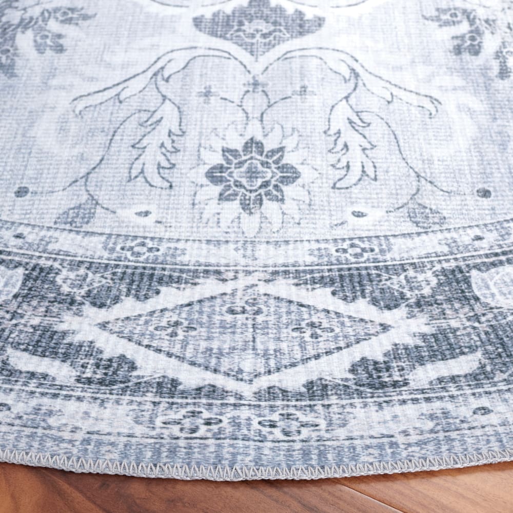 Tapis traditionnel en polyester gris/vert, 183 cm — vue 4