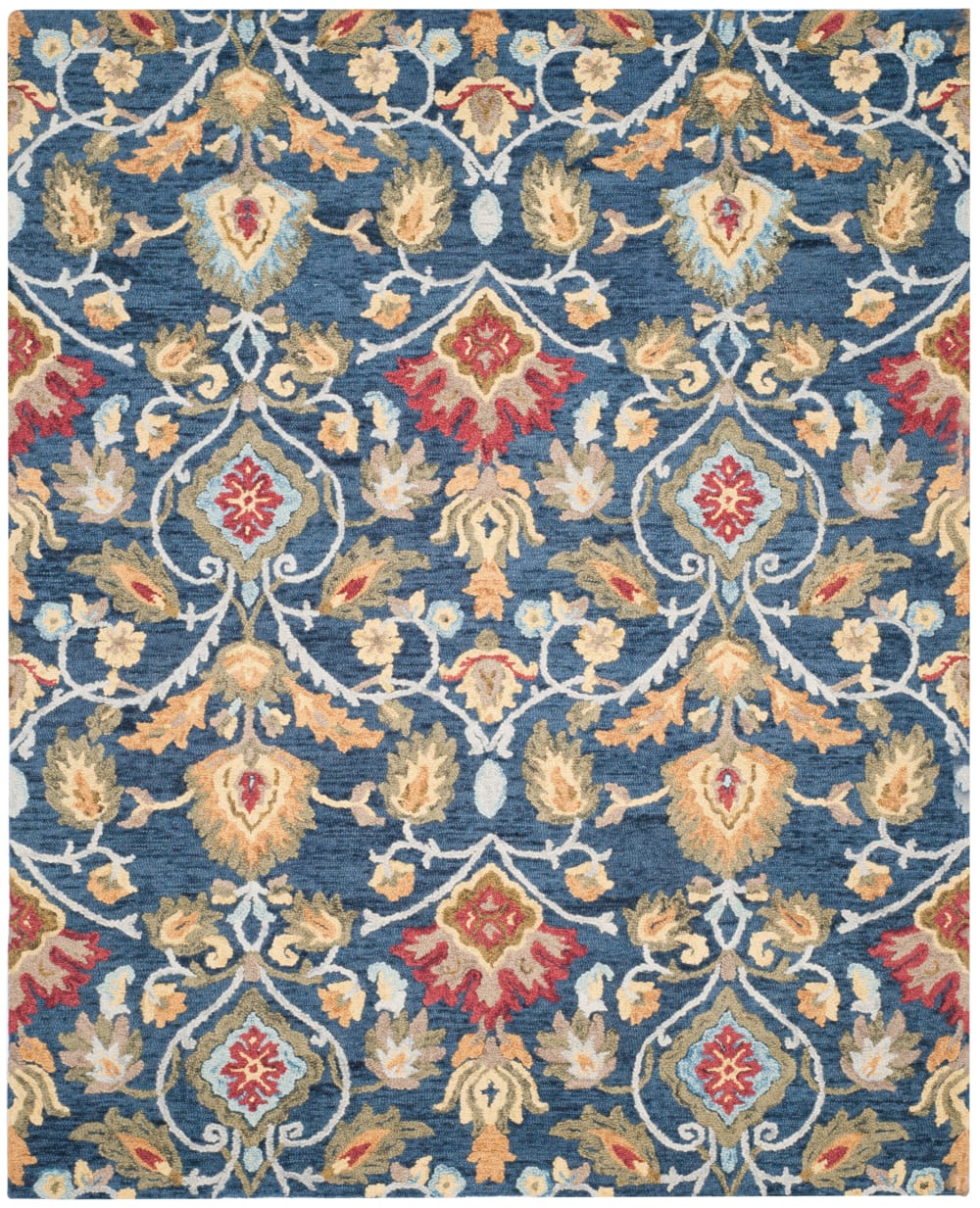 Traditionell Wolle-Teppich in Blau/Mehrfarbig, 244 x 305 cm -