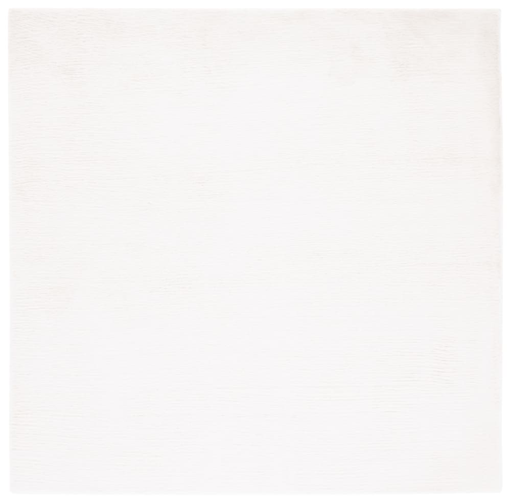 Tapis solide et tonale en polyester blanc, 122 x 122 cm