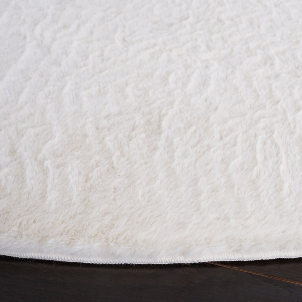 Tapis solide et tonale en polyester blanc, 122 x 122 cm — vue 3