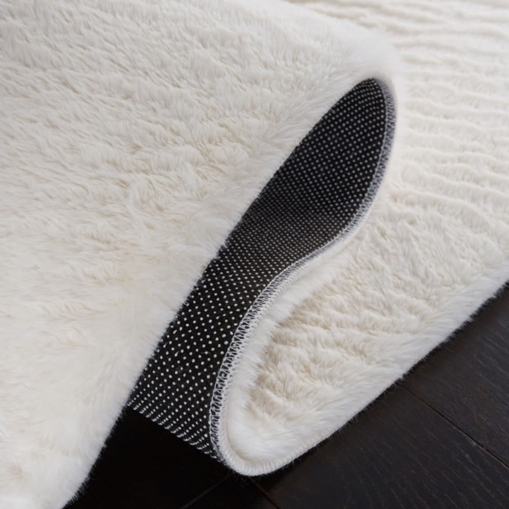 Tapis solide et tonale en polyester blanc, 122 x 122 cm — vue 4