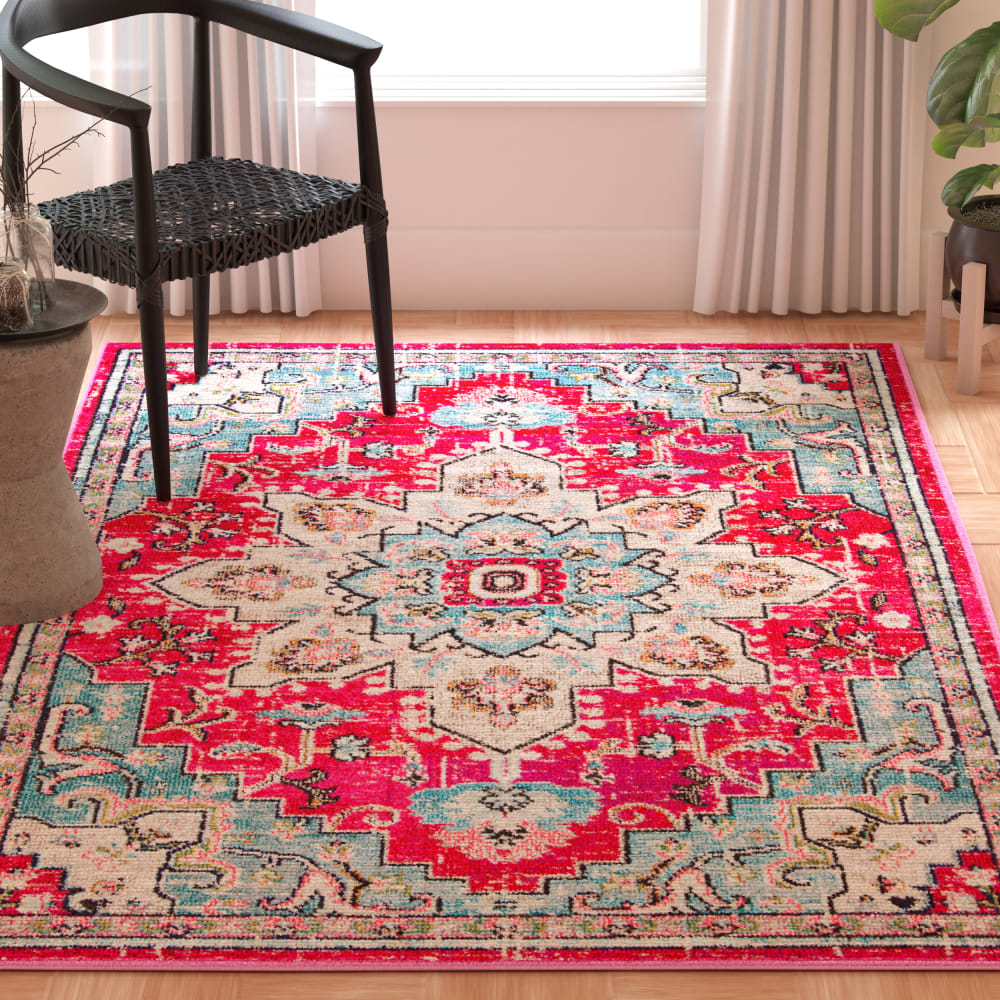Tapis de transition en polypropylène rose/bleu, 91 x 152 cm — vue 4
