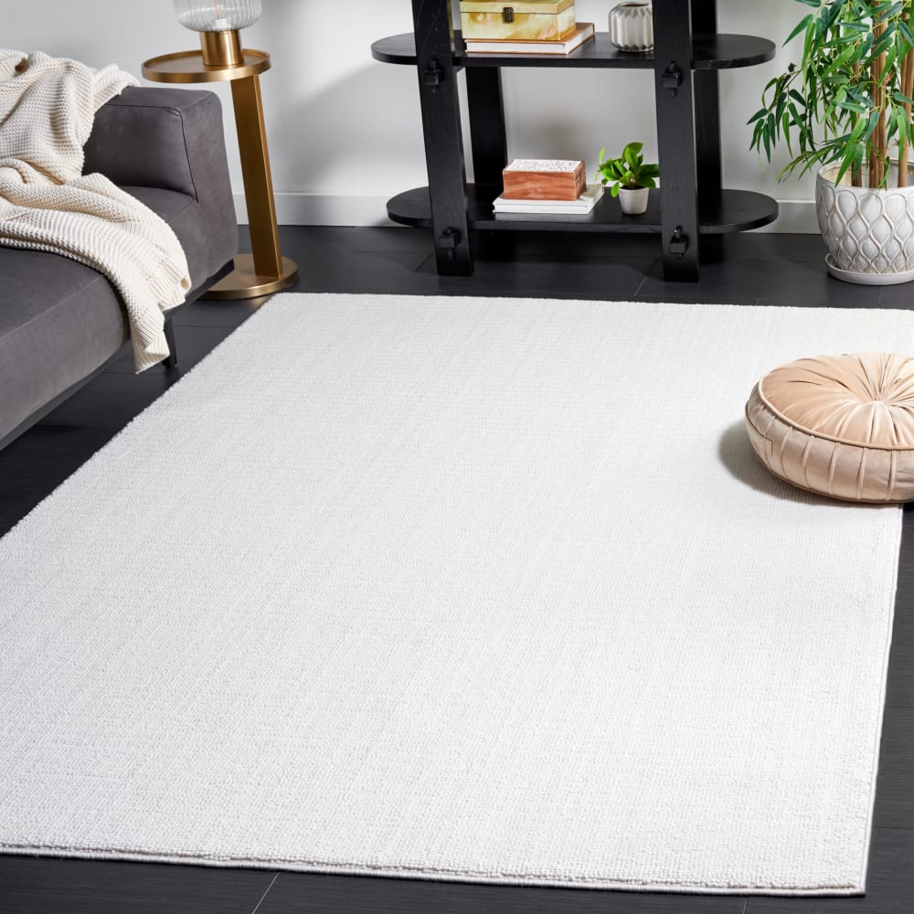 Safavieh Tapis solide et tonale en polyester blanc, 183 x 274 cm style contemporain - Pes - Polyester