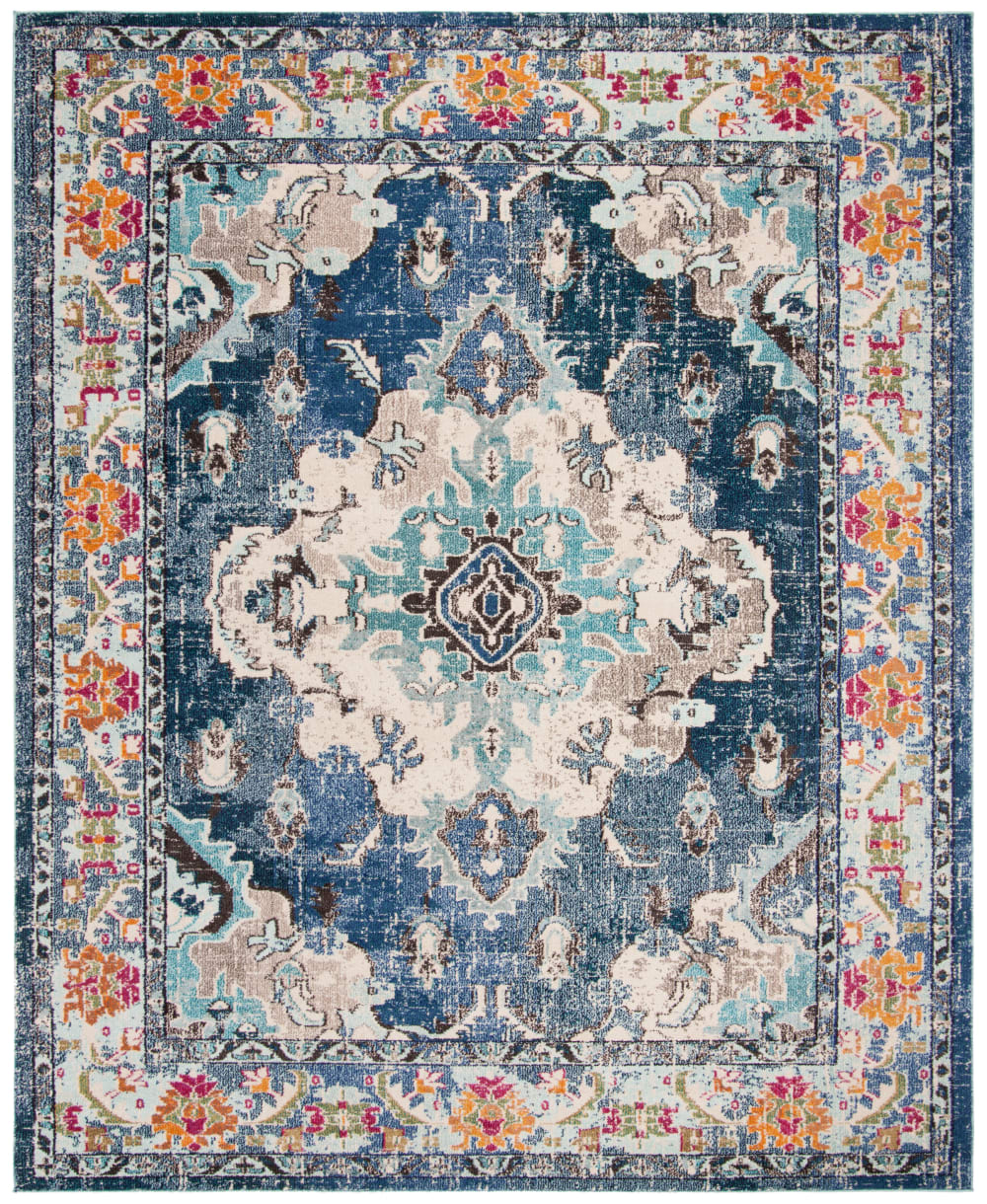 Tapis traditionnel en polypropylène bleu, 244 x 305 cm