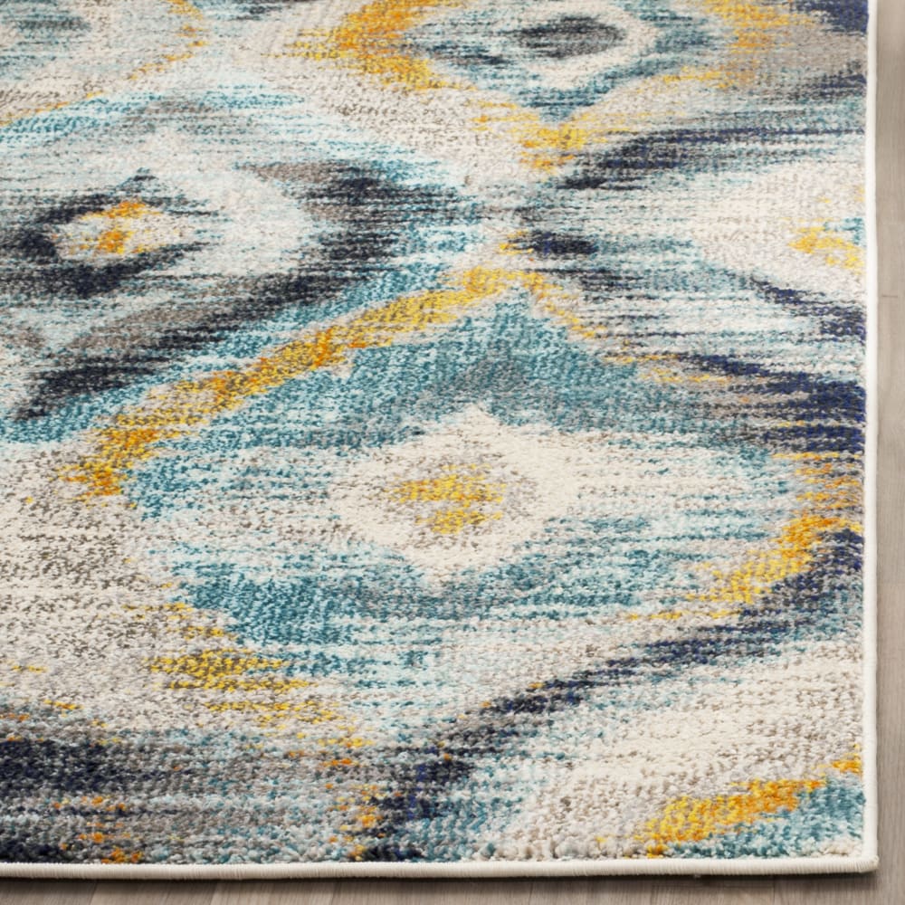Tapis bohème chic en polypropylène bleu/multicolore, 235 x 335 cm — vue 4