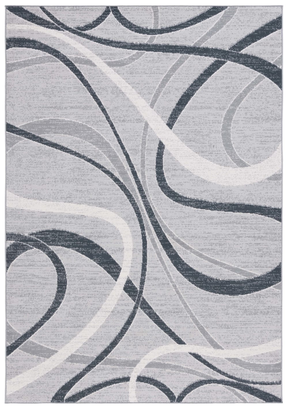 Tapis moderne en polyester gris/blanc, 122 x 183 cm