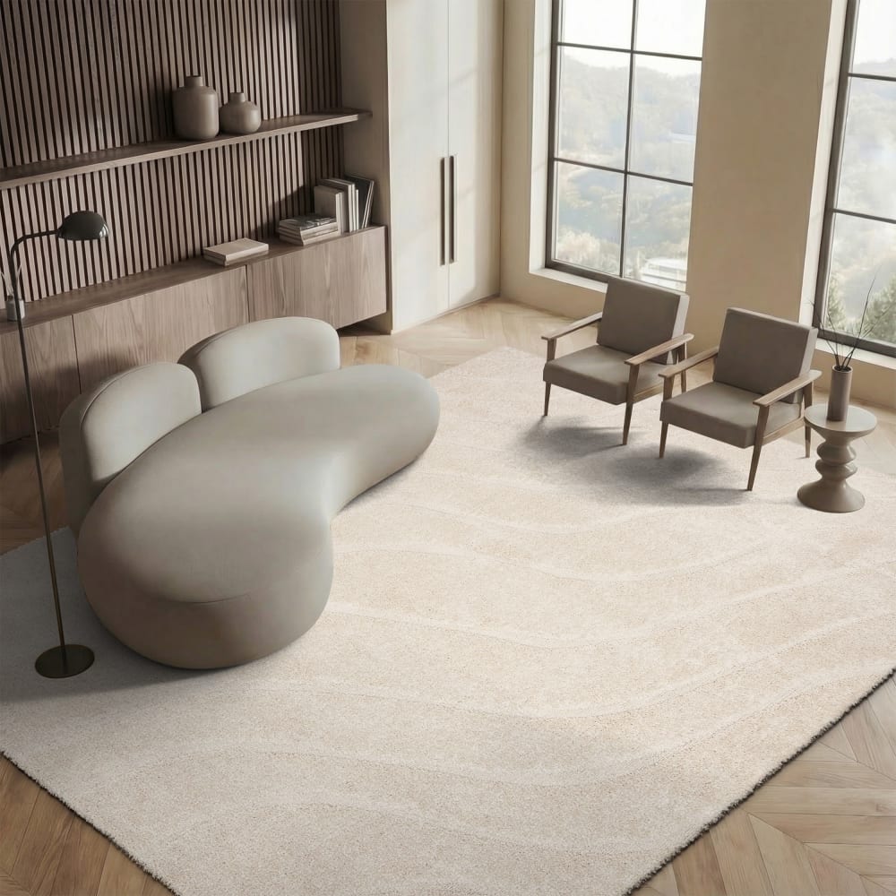 Tapis en polypropylène beige, 183 x 274 cm — vue 4