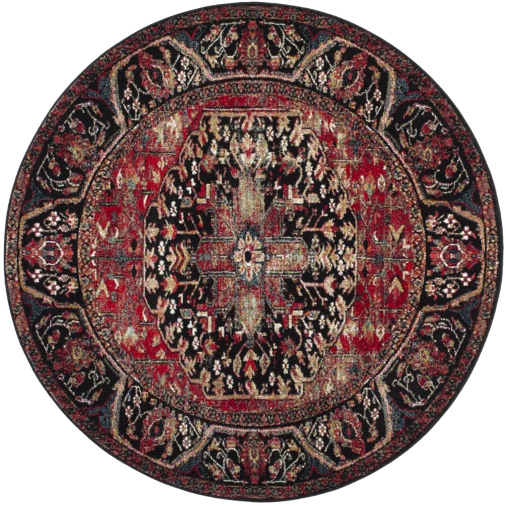 Safavieh Tapis de transition en polypropylène rouge/multicolore, 91 cm style vintage - Pp - Polypropylène