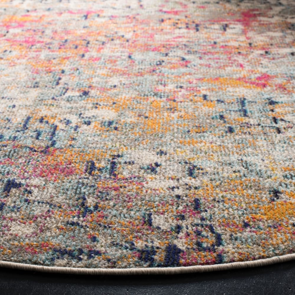 Tapis contemporain en polypropylène gris/rose, 122 cm — vue 4
