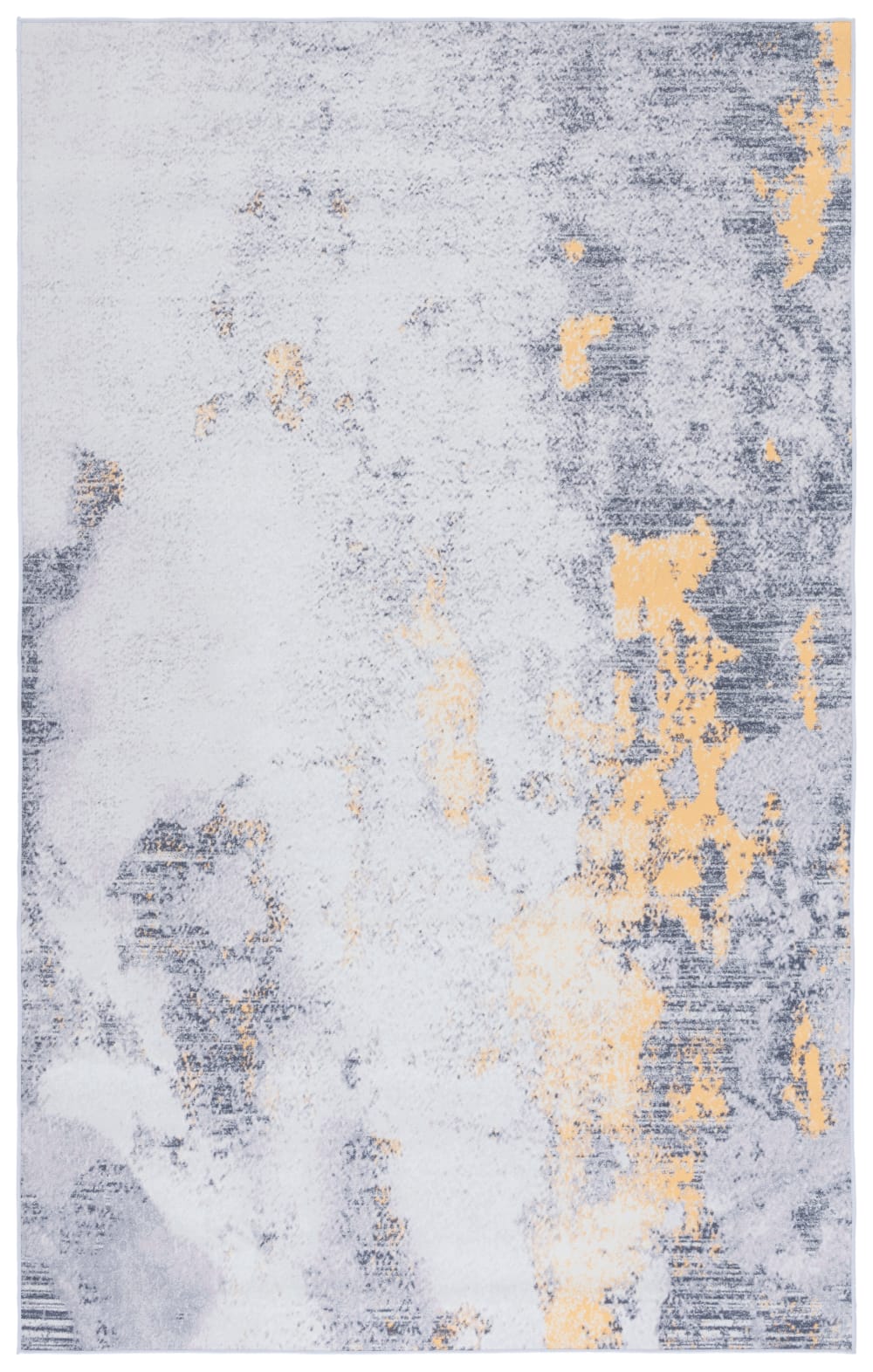 Tapis contemporain en polyester gris/or, 152 x 244 cm