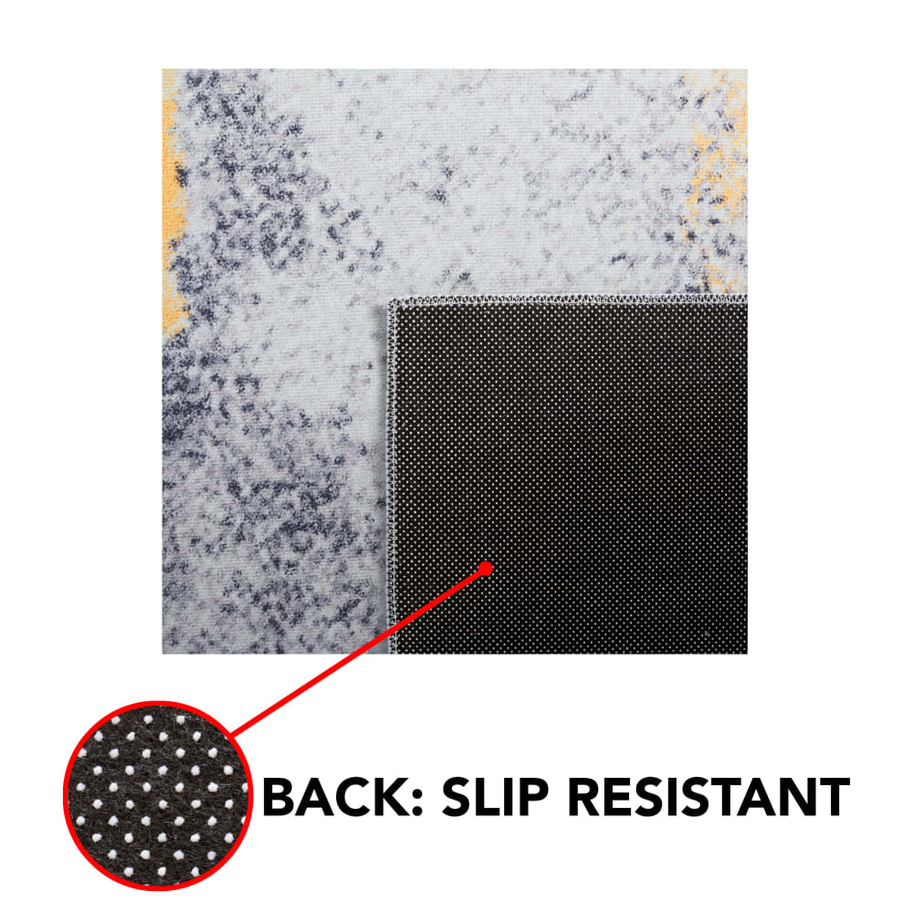 Tapis contemporain en polyester gris/or, 152 x 244 cm — vue 4
