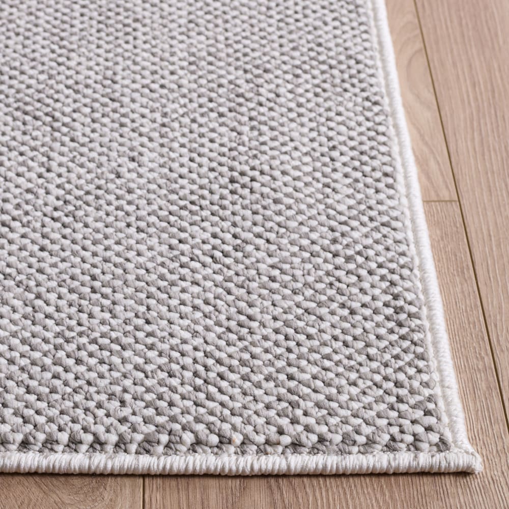 Tapis solide et tonale en polyester gris/blanc, 235 x 305 cm — vue 3