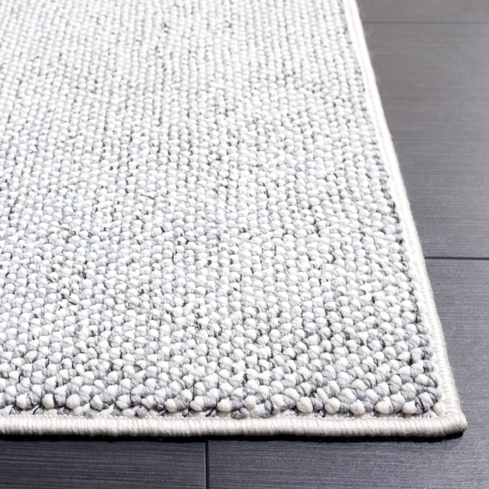 Tapis solide et tonale en polyester gris/blanc, 235 x 305 cm — vue 4