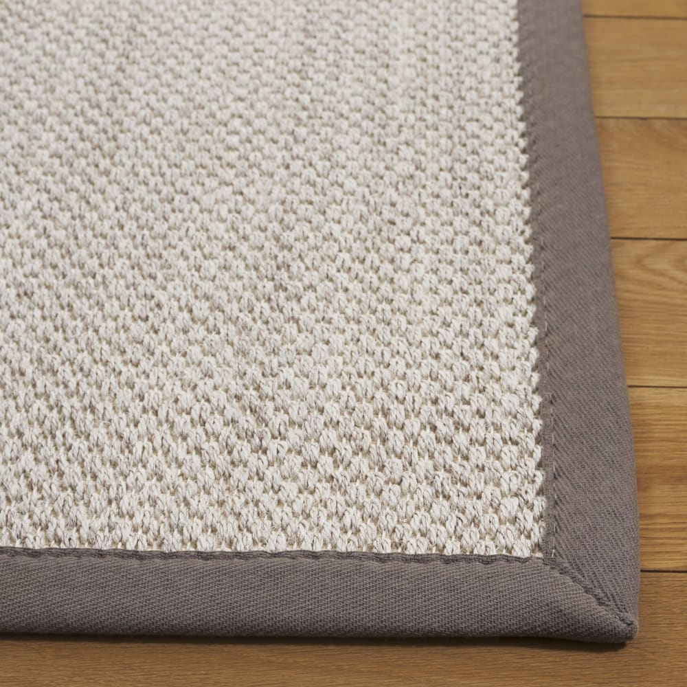 Tapis fibre naturelle en sisal blanc/vert, 76 x 122 cm