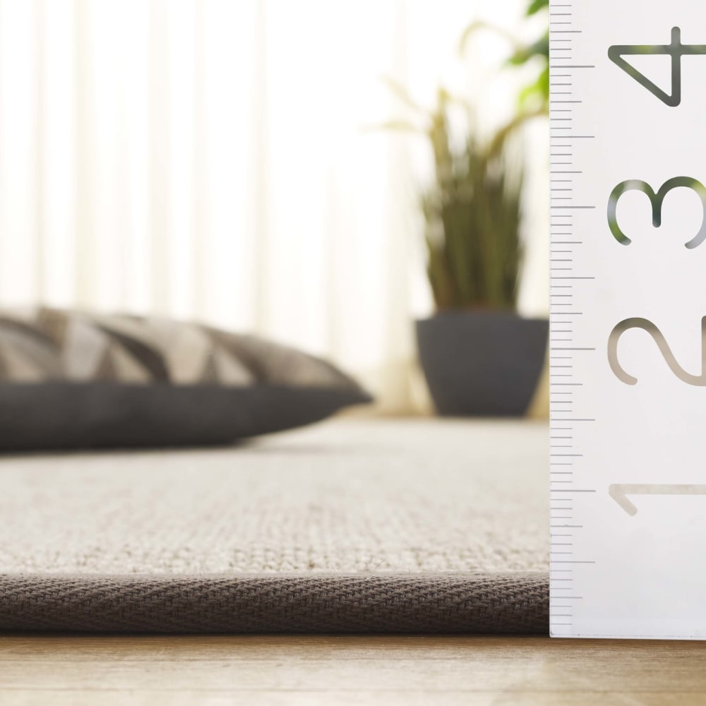 Tapis fibre naturelle en sisal blanc/vert, 76 x 122 cm — vue 4