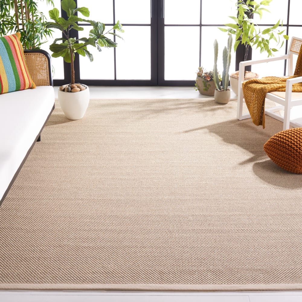 Tapis fibre naturelle en sisal blanc/beige, 91 x 152 cm — vue 4
