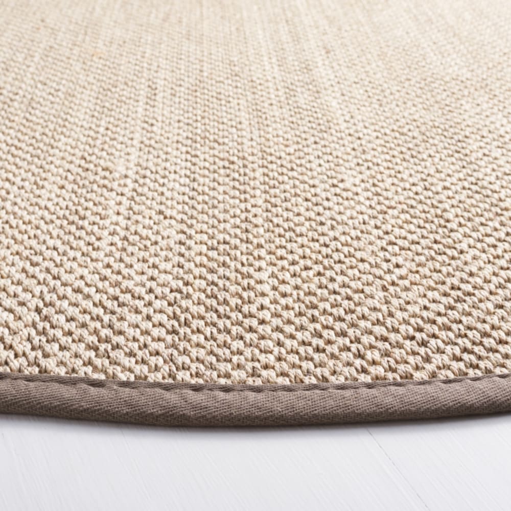 Tapis fibre naturelle en sisal blanc/vert, 122 cm — vue 4