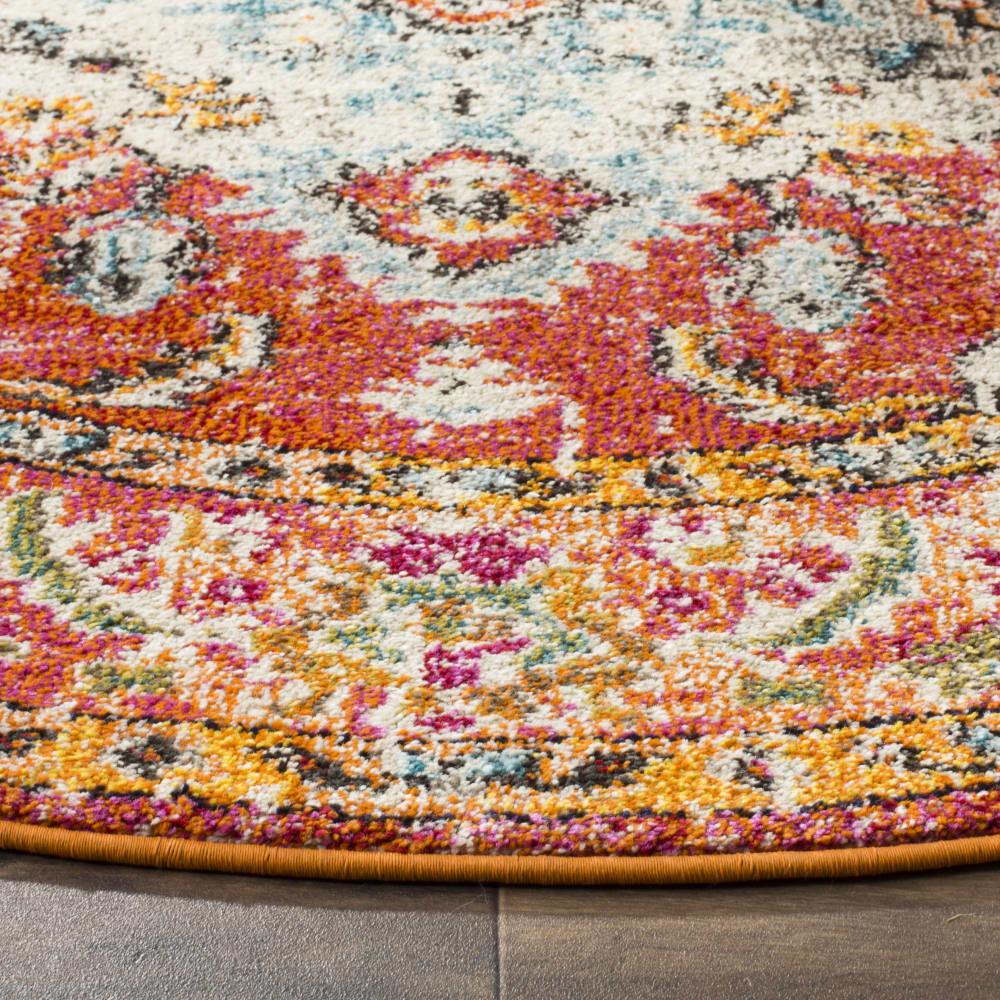 Tapis traditionnel en polypropylène orange/bleu, 201 cm — vue 4