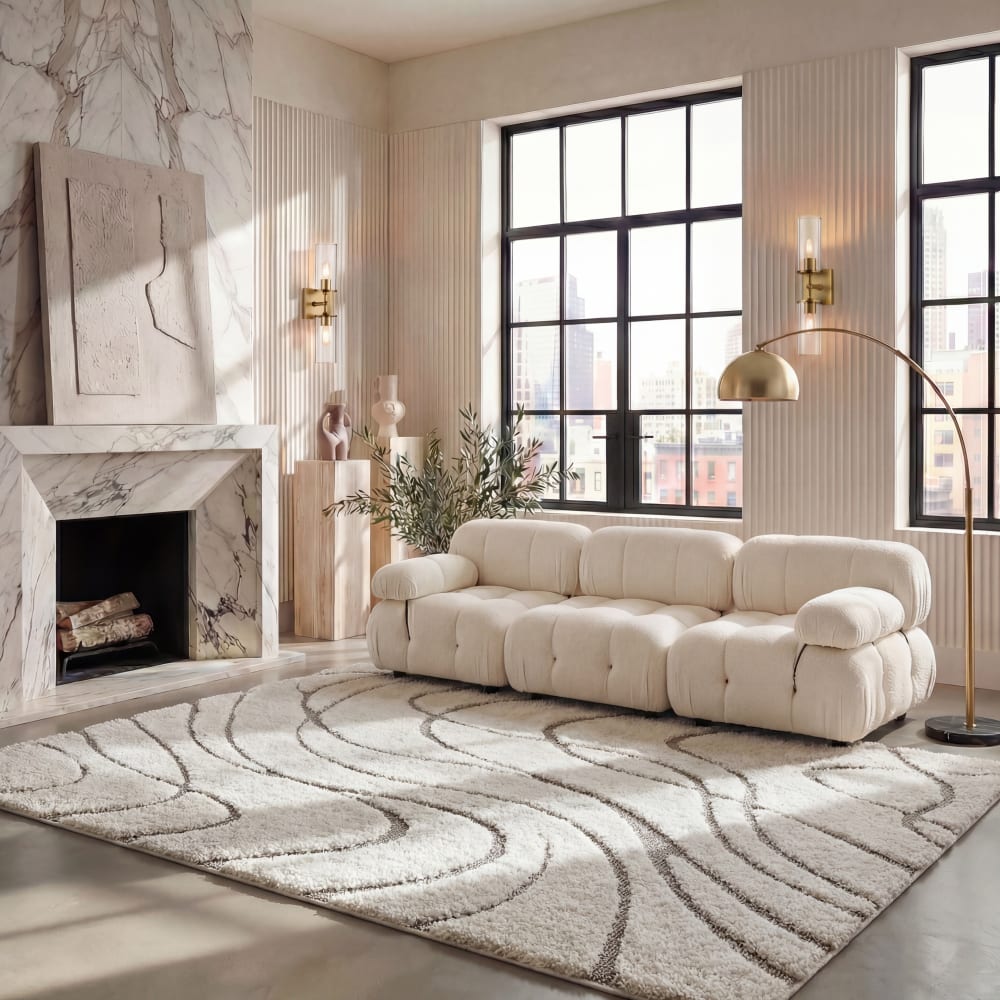 Safavieh Tapis en polypropylène beige, 122 x 122 cm style classique chic - Pp - Polypropylène