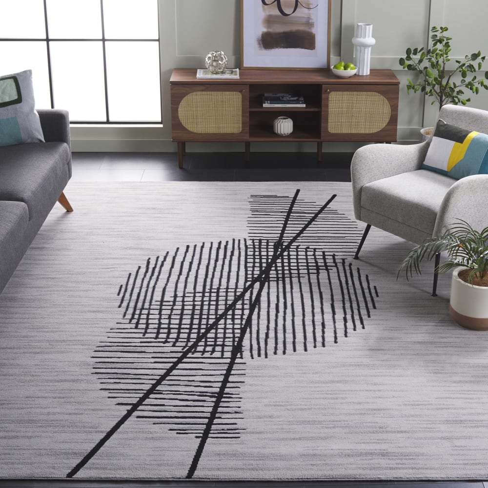 Safavieh Modern Polyester-Teppich in Grau/Schwarz, 240 x 305 cm style modern Grau Pes - Polyester