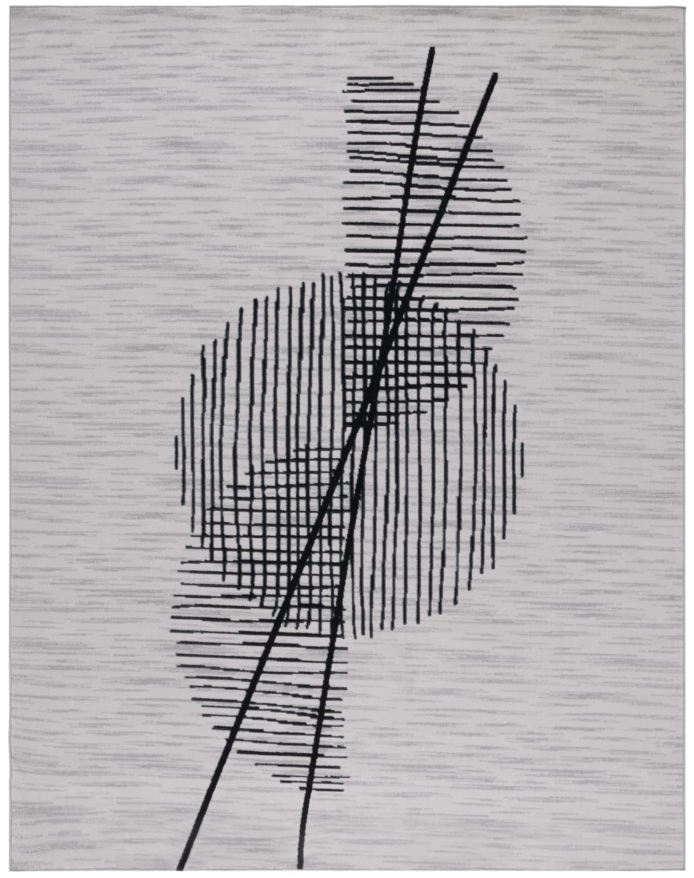Modern Polyester-Teppich in Grau/Schwarz, 240 x 305 cm - Maisons