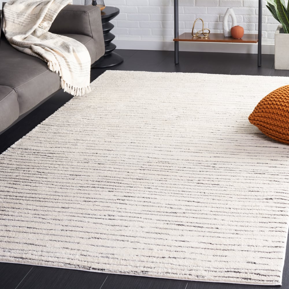 Modern Polyester-Teppich in Weiß/Schwarz, 160 x 229 cm - Maisons