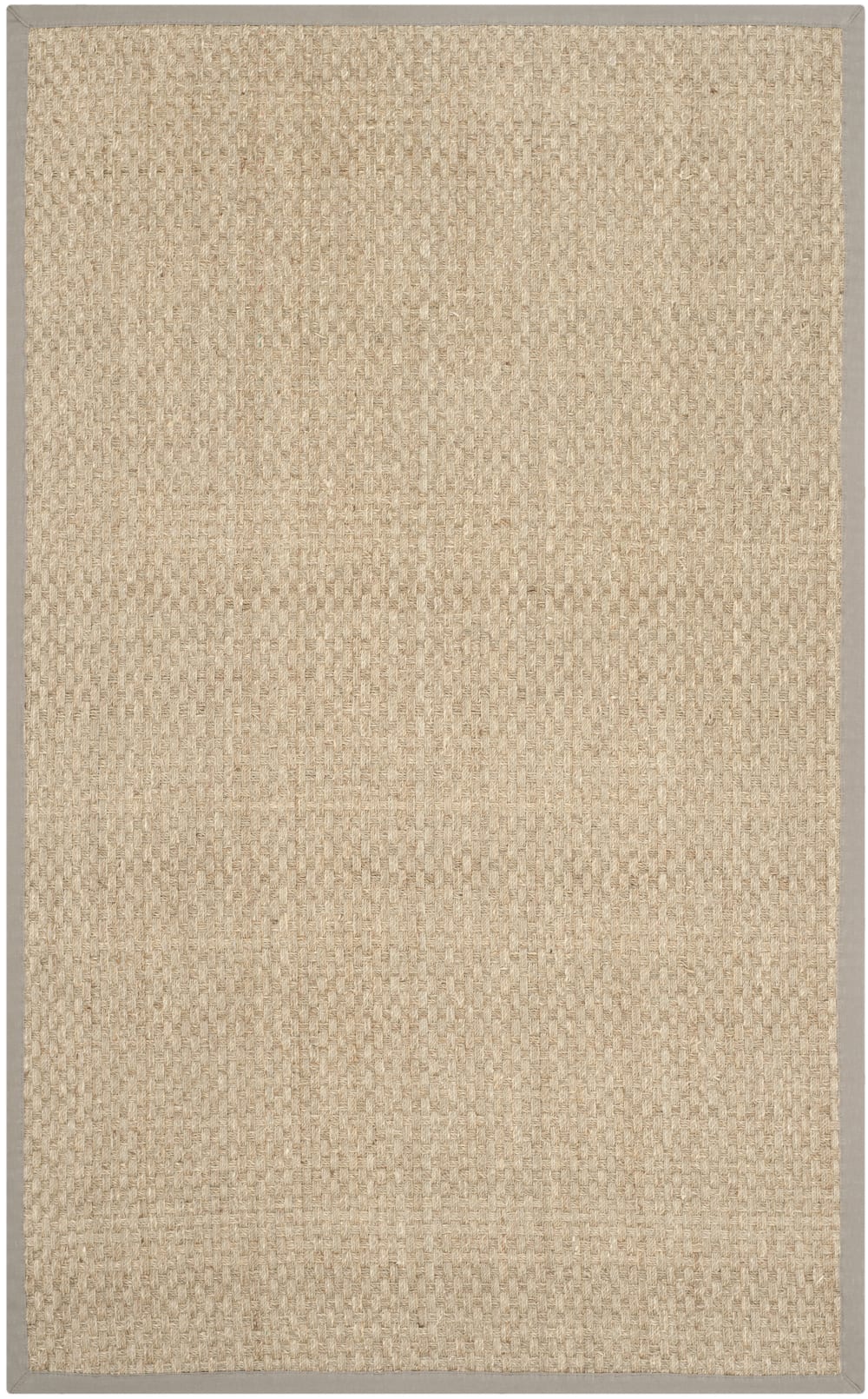 Tapis fibre naturelle en herbiers marins beige/gris, 122 x 183 cm