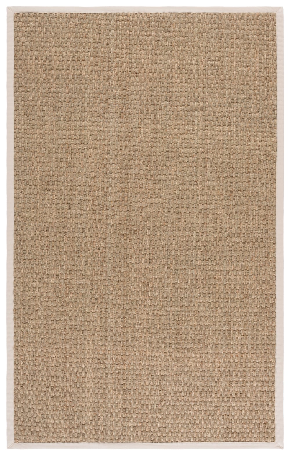 Tapis fibre naturelle en herbiers marins beige/blanc, 152 x 244 cm