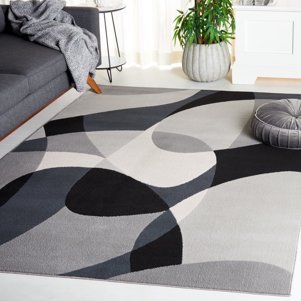 Tapis moderne en polyester gris/noir, 160 x 229 cm — vue 3