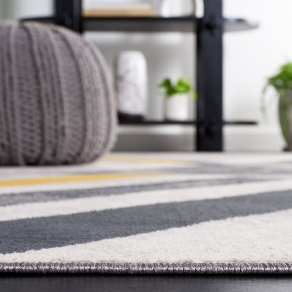 Tapis moderne en polyester gris/or, 91 x 152 cm — vue 4