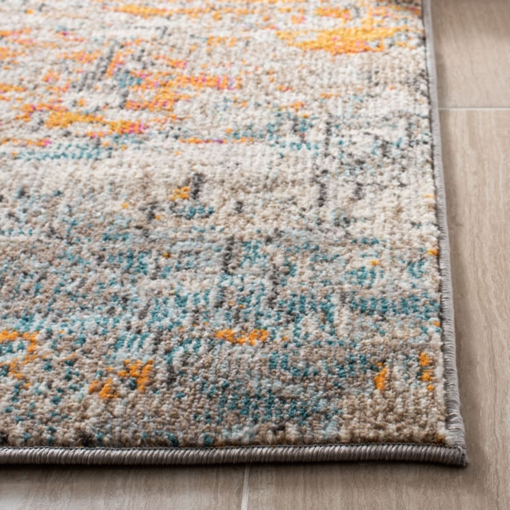 Tapis contemporain en polypropylène gris/orange, 91 x 152 cm — vue 3