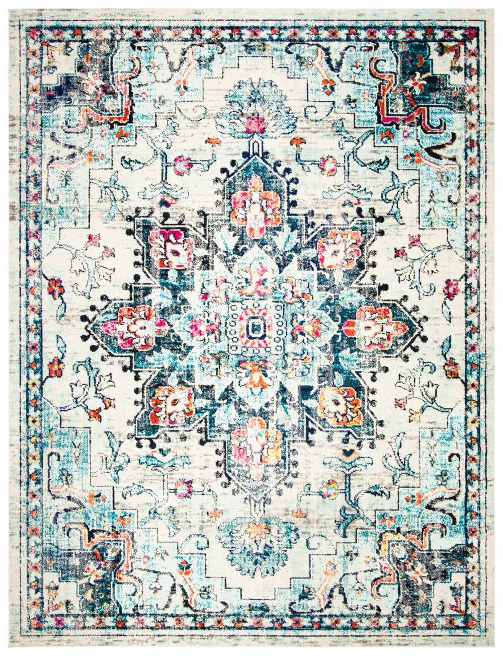 Tapis de transition en polypropylène beige/bleu, 244 x 305 cm
