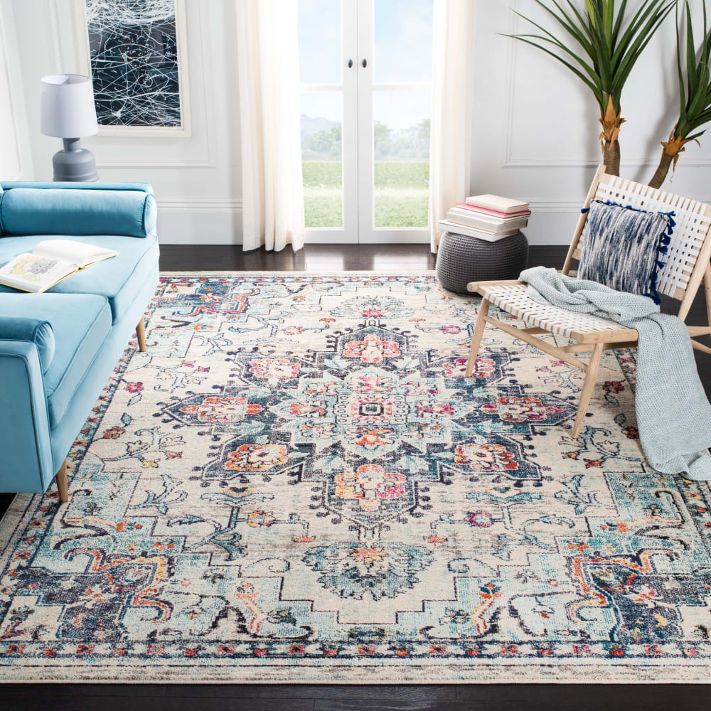 Tapis de transition en polypropylène beige/bleu, 244 x 305 cm — vue 3