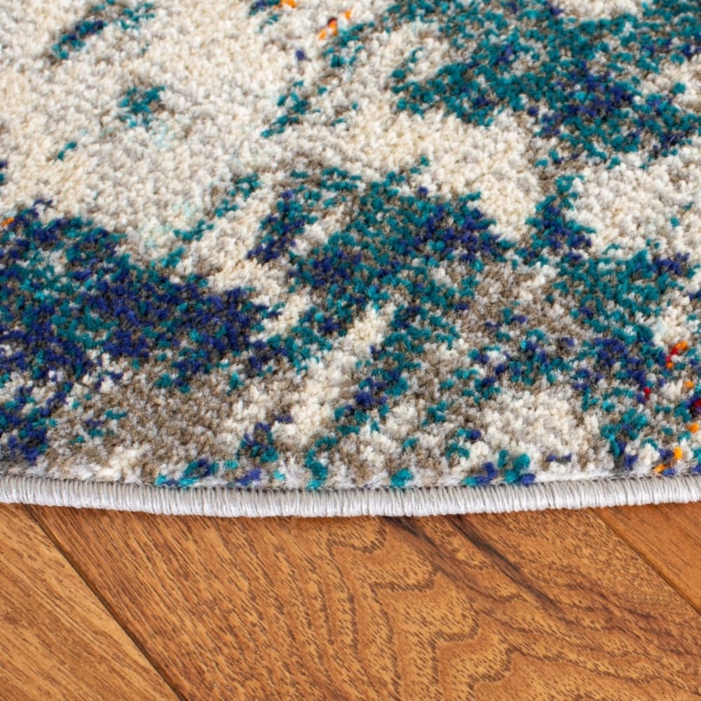 Tapis contemporain en polypropylène gris/beige, 122 cm — vue 4