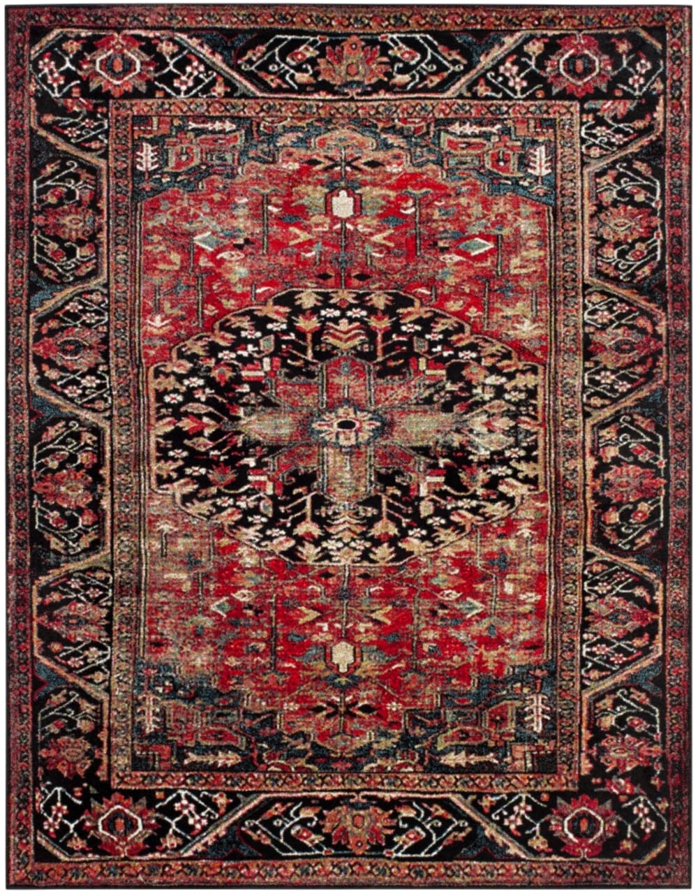 Safavieh Übergangsphase Polypropylen-Teppich in Rot/Mehrfarbig, 235 x 305 cm style vintage Rot Pp - Polypropylen