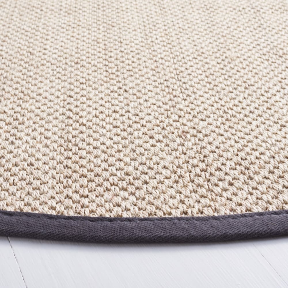 Tapis fibre naturelle en sisal blanc/gris, 122 cm — vue 4