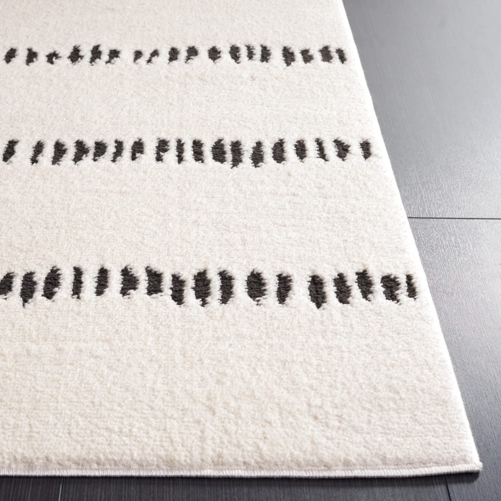 Tapis moderne en polyester blanc/noir, 91 x 152 cm — vue 3