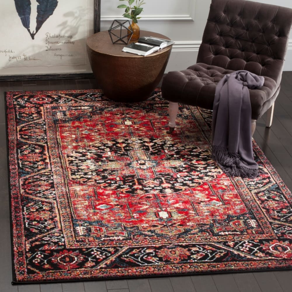 Tapis de transition en polypropylène rouge/multicolore, 160 x 229 cm