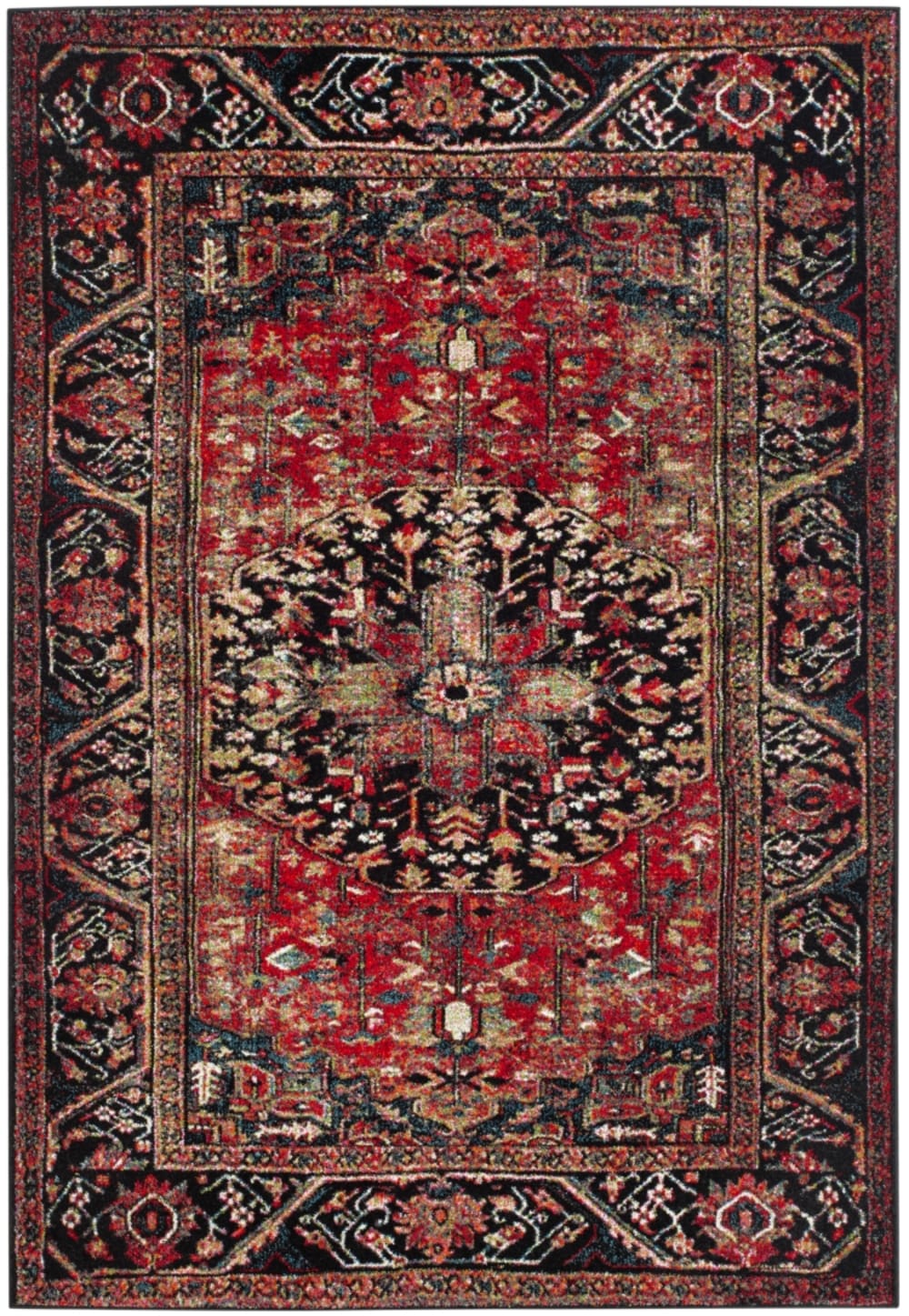 Tapis de transition en polypropylène rouge/multicolore, 160 x 229 cm — vue 3