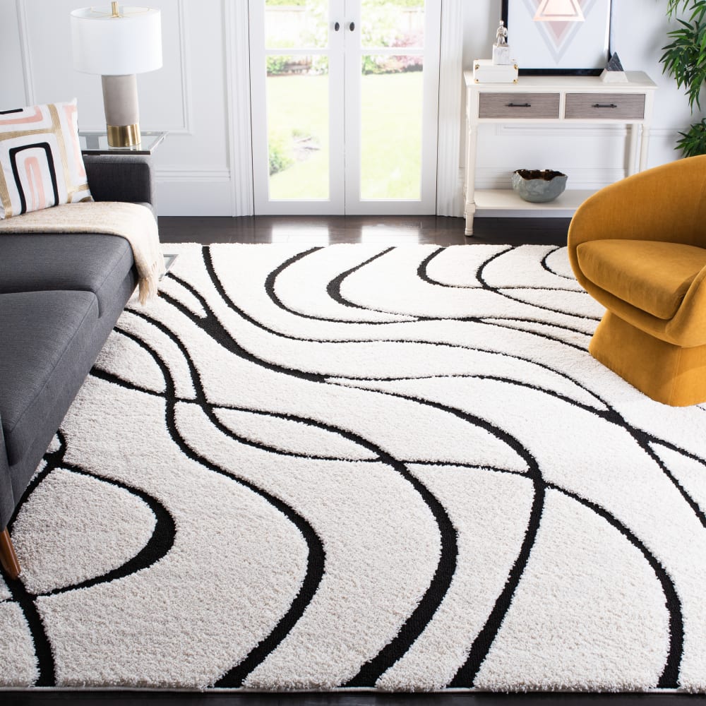 Tapis en polypropylène blanc/noir, 236 x 305 cm — vue 3