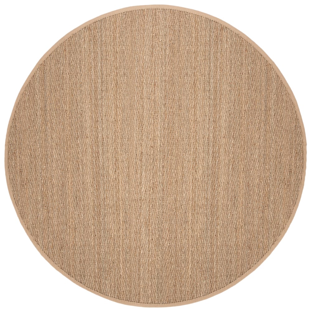 Tapis fibre naturelle en herbiers marins beige, 183 cm