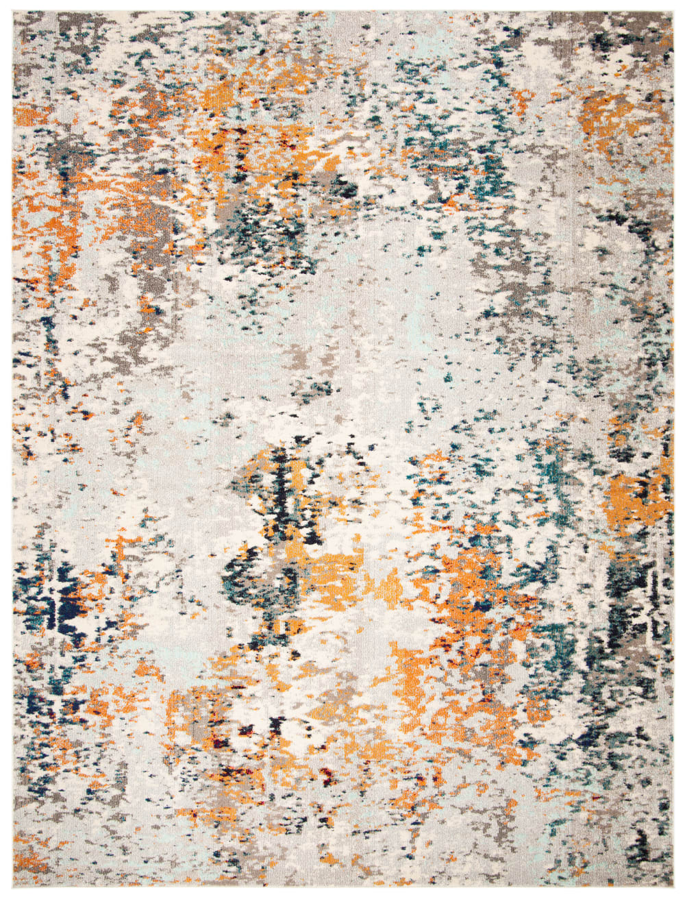 Tapis contemporain en polypropylène gris/beige, 244 x 305 cm