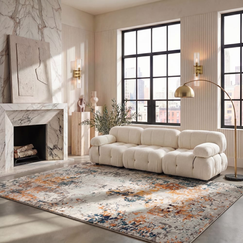 Safavieh Zeitgenössische Polypropylen-Teppich in Grau/Beige, 244 x 305 cm style modern Grau Pp - Polypropylen