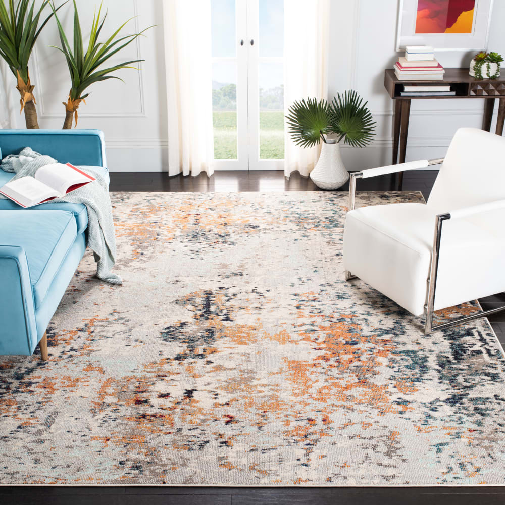 Tapis contemporain en polypropylène gris/beige, 244 x 305 cm — vue 3