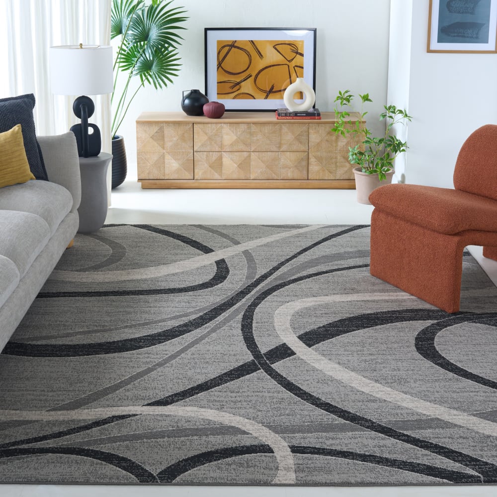 Tapis moderne en polyester gris/blanc, 240 x 305 cm — vue 3