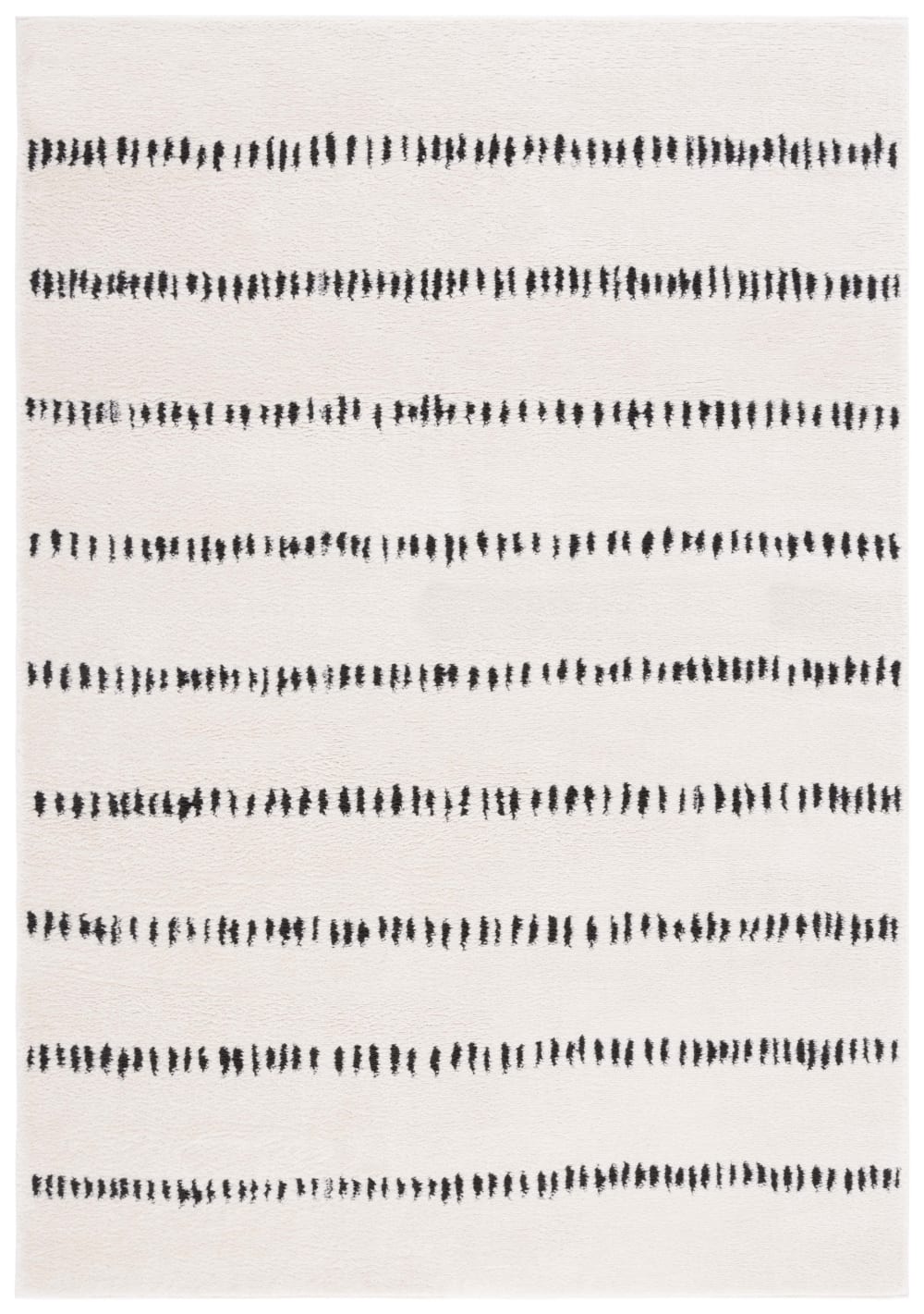 Tapis moderne en polyester blanc/noir, 122 x 183 cm