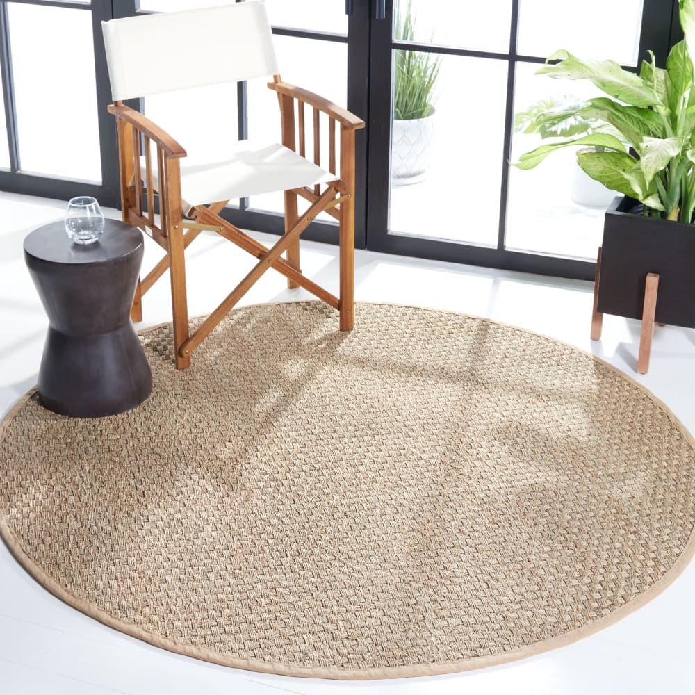 Tapis fibre naturelle en herbiers marins beige, 213 cm — vue 3