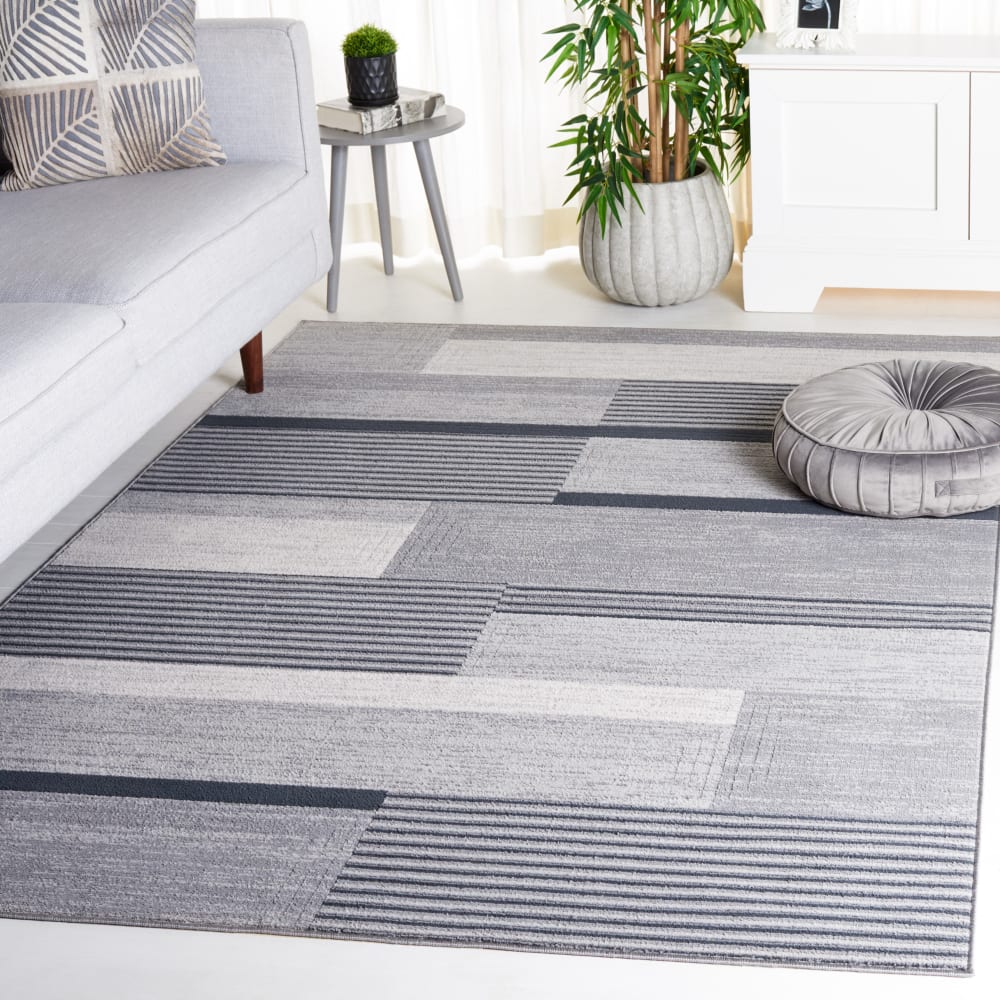 Tapis moderne en polyester gris/noir, 122 x 183 cm — vue 3