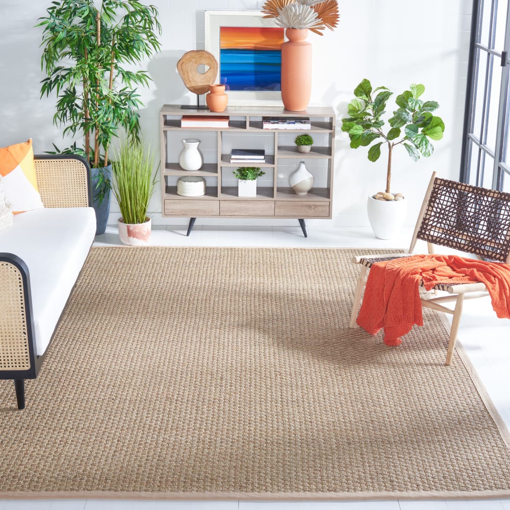 Tapis en herbiers marins beige, 183 x 274 cm — vue 4